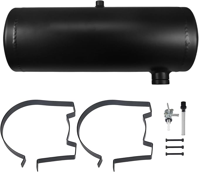 Black Gas Tank Fuel Tank Aluminum Cylinder 6 x 18" Center Fill 2 Gallon minibike gas fuel tank For Golf Cart ,Motorcycle ,Dune Buggy ,mini bike ,go kart