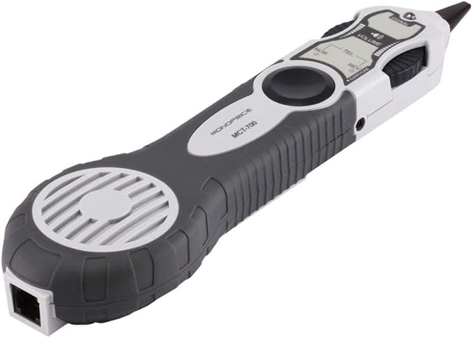 Monoprice Multifunction Tool - RJ-45, BNC, and Speaker Wire Tone Generator, Tracer, Tester, Gray
