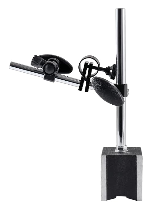Accusize Magnetic Base, 110 lb Pull, Fine Adjustment (Pack of 4) | On/Off Switch, V-Groove Bottom, M8 x 1.25 mm Tapped Hole, 2.28" x 1.96" x 2.16", VMP_P900-S301FBA_4_PK