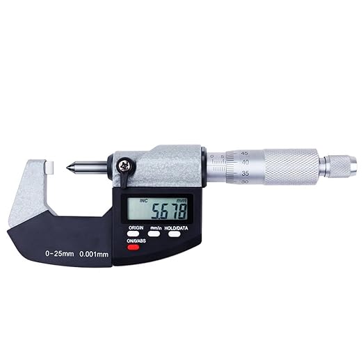Crimp Height Digital Micrometer, Electronic Micrometer Measuring Tool, 0-1"/0-25mm, 0-1"/0.00005", Inch/Metric