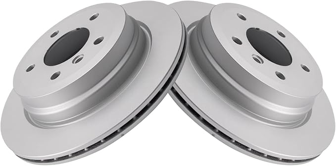 TRQ Rear Brake Rotor Set G Coated Vented Compatible with 2006 BMW 325xi 2007-2013 328i 2007-2008 328xi 2009-2013 328i xDrive 2012-2015 X1