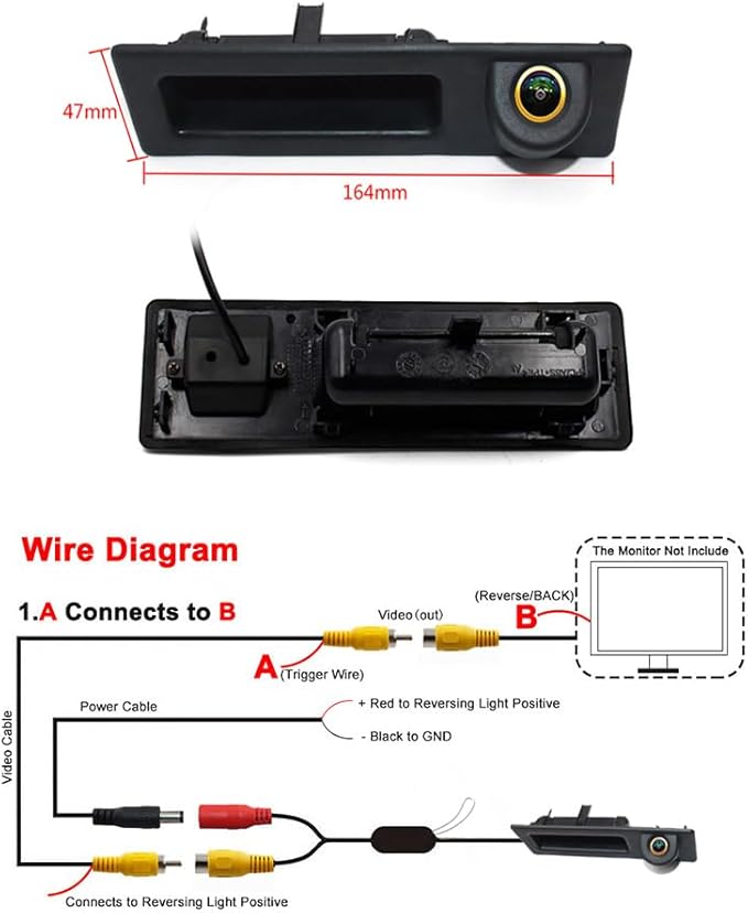 Vehicle Backup Camera CCD with Dynamic Trajectory Moving Guide Parking Line for BMW 3 5 Series X1 3 4 5 F07 F10 F11 F25 F26 F30 F34 Car Rear View Reverse Parking Fisheye Lens Car Trunk Handle Camera