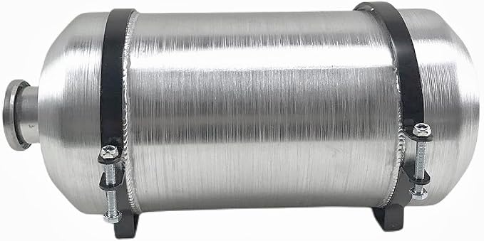 JSD 3.25 Gallons 8" x 16" Aluminum Small Fuel Tank Gas Tank Vertical Fill 1/4" NPT Outlet for Mini Bike,Go kart