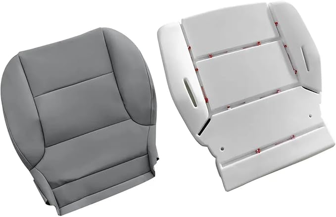 Driver/Passenger Side Bottom Seat Cover and Foam Cushion Pad, Dark Ash Gray Seat Cover Fits for Chevy Silverado GMC Sierra 1500 2500 3500 2015-2019 (Also for Passenger Side)