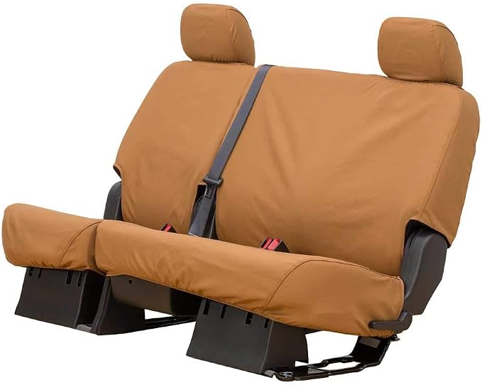 Covercraft Custom-Fit Rear-Second Seat Bench SeatSaver Seat Covers - Polycotton Fabric, Tan