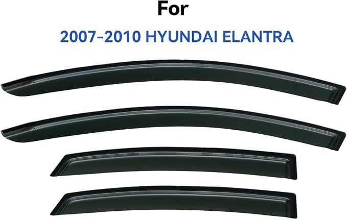 Window Visors Rain Guards for 2007 2008 2009 2010 Hyundai Elantra, Out-Channel Window Vent Wind Deflectors Visors Shades for 07 08 09 10 Elantra