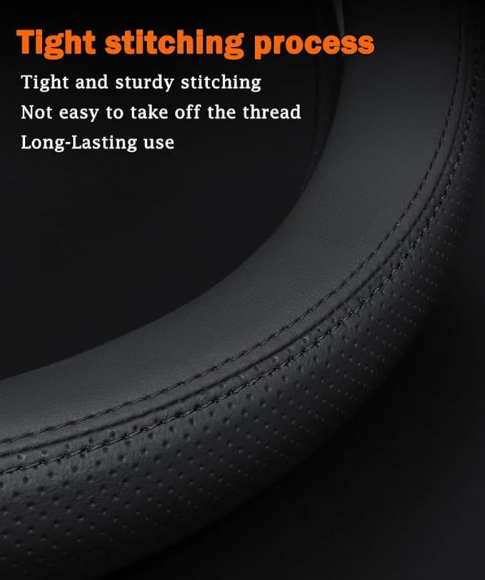 Steering Wheel Cover for Acura RDX MDX Integra TL TLX TSX ILX NSX ZDX RL RSX RLX Type s A-spec Advance SH-WAD Car Interior Accessories, 2026 Black Leather 14.5-15 inch