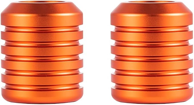 Advanblack ProTek Machined 1.25" Crash Bar Sliders Decorative Wheel Rotatable End For Front Engine Guard Harley Saddlebag Guards (Orange)