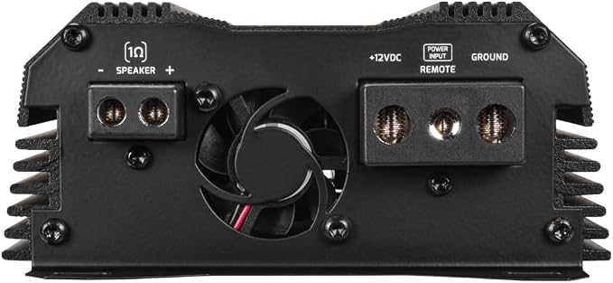 PRV Audio MDX1800.1 1 Ohm Mini Car Audio Amplifier 1 Channel 1800 Watts RMS Ultra Compact Full Range Monoblock Class D Amp for Powersports, Motorcycles, ATV, for High Power Loudspeaker Systems