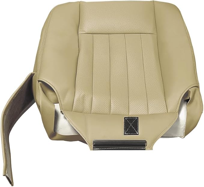Passenger Side Bottom Seat Cover Replacement Perforated Compatible with Lincoln Navigator 2005-2006 Microfiber Leather Tan