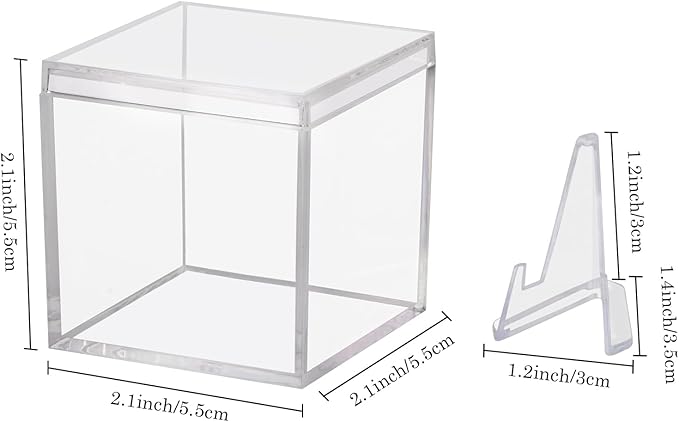 Championship Ring Display Case Clear Acrylic Ring Case Display Box for Sports Baseball Basketball Softball Football Single Ring Holder Coin Stand, 2.16 Inch