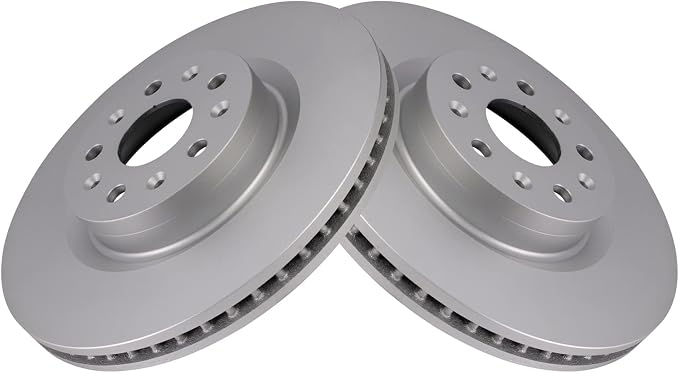 TRQ Front Brake Rotor Set G Coated Vented Compatible with 2014-2019 Cadillac CTS 2016-2020 CT6 2020-2024 CT5 2016-2022 Chevrolet Camaro