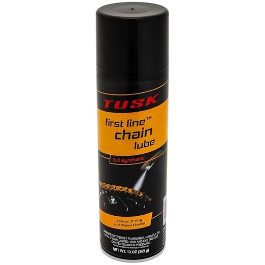 TUSK First Line Synthetic Chain Lube 13 oz – O-Ring Safe Chain Lubricant Aerosol Spray – Protects Dirt Bikes, Motorcycles, UTVs & ATVs from Rust & Wear