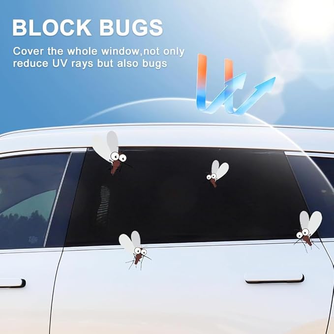 Custom-Fit Car Tacoma 2016-2023 Side Window Sunshade, Rear Baby Car Sunshade,Double-Layer Mesh & Oxford Cloth with Zipper, Privacy Cover/Insect Screen for Camping, UV Protection, Easy Installation