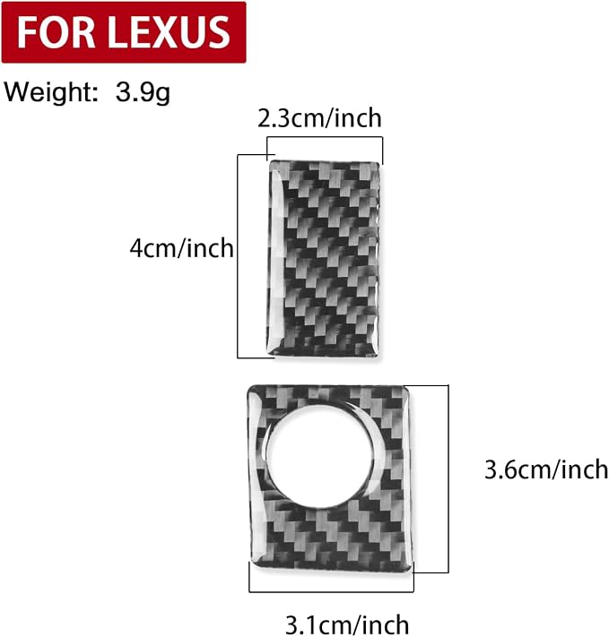 Soft Carbon Fiber Car Interior Glove Box Switch 2/Piece Decorative Sticker for Lexus RC300 350 200T 15-24 Carbon Fiber Interior Accessories