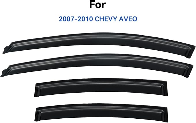 Window Visors Rain Guards for 2007 2008 2009 2010 Chevy Aveo Sedan, Out-Channel Window Vent Wind Deflectors Visors Shades for 07 08 09 10 Chevy Aveo (Not for Hatchback)