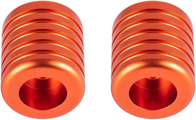 Advanblack ProTek Machined 1.25" Crash Bar Sliders Decorative Wheel Rotatable End For Front Engine Guard Harley Saddlebag Guards (Orange)