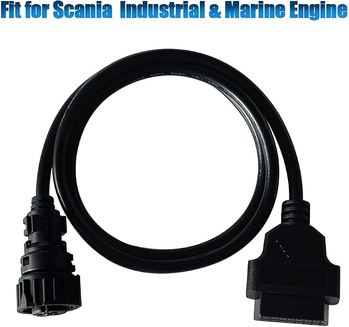OBD2 Diagnostic Adapter 4 Pin Cable for Scania for Industrial for Marine Engine Diagnostic Cable, Work for S6 or S8 Control Unit on E2011 Type Engines, Work for Scania VCI Interface