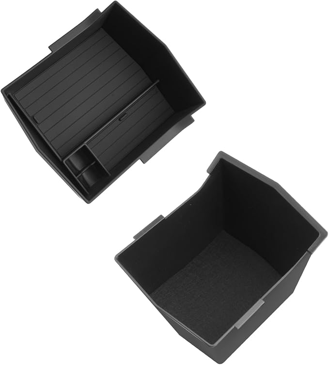 LUWU for 2025 2026 Subaru Forester Accessories for 2025 Forester Base/Sport/Limited Armrest Console Secondary Storage Box Insert Tray ABS Material Black 2-Pack(Not for 2026 Touring/Wilderness/Premium)