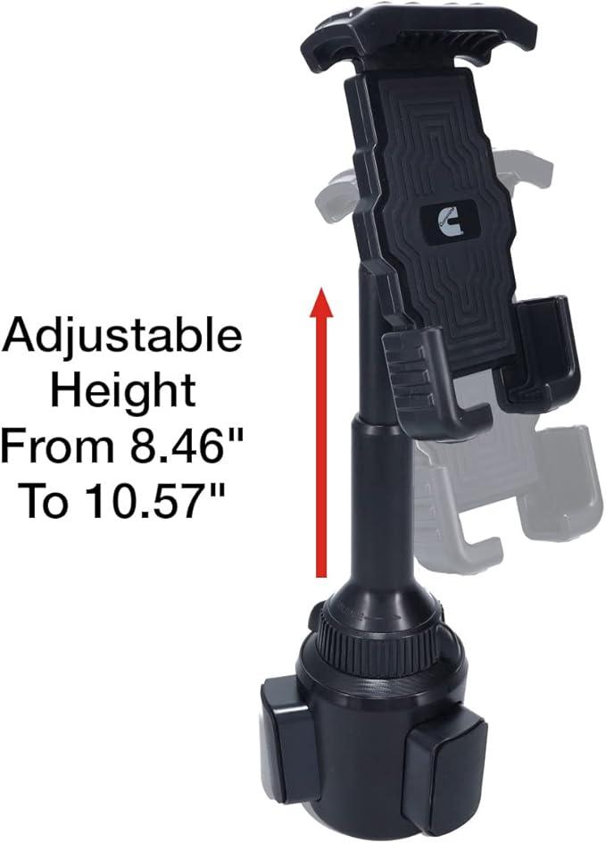 Cummins Cup Phone Holder for Car or Truck CMNCHPH - Adjustable Phone Mount for Cell Phone Car Phone Holder - Black
