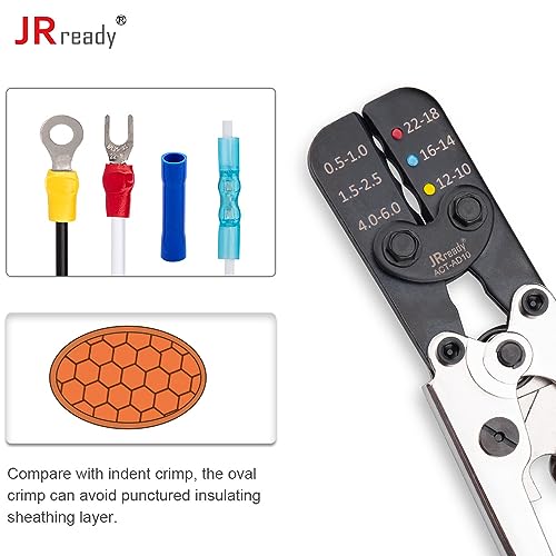 JRready 2 Pin Deutsch Connector Kit with 24pcs Butt, Butt Splice Connectors Crimping Tool ACT-AD10