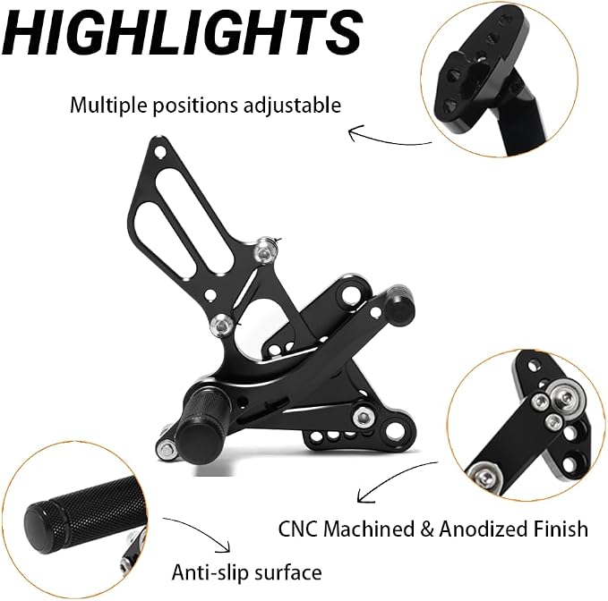 Motorcycle Adjustable Rear Sets Rearsets Foot Pegs for Kawasaki ZX-6R ZX6R 2009-2014