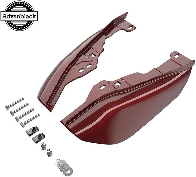 Advanblack 2024 RG Mid Frame Air Deflectors Compatible for Harley Touring Street Glide, Road King, Electra Glide, 2009-2025(Stiletto Red)