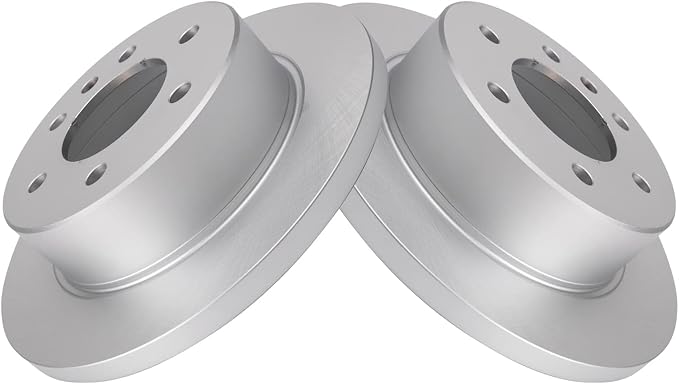 TRQ Rear Brake Rotors Set Solid Premium G-Coated Compatible with 2007-2009 Dodge Sprinter 2500 Sprinter 3500 2007-2018 Freightliner 2010-2018 Mercedes-Benz