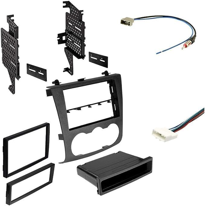 American International Nissan Altima (2007-2012 Sedan or Coupe) Double DIN Radio Installation Dash Kit, Car Audio Wiring Harness & Antenna Adapter, Plug & Play
