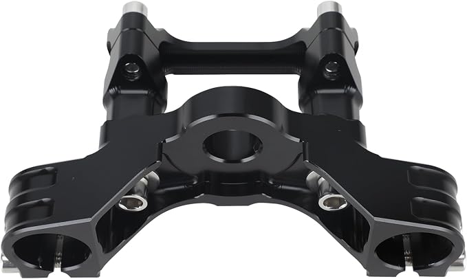 Motorcycle Top Triple Clamp 7/8" 22MM Upper Triple Tree Bar Mount with Risers Set CNC for KLX110 KLX 110 110L KLX110L 2002-2023 Black