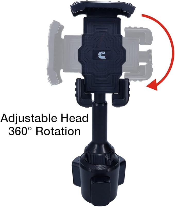 Cummins Cup Phone Holder for Car or Truck CMNCHPH - Adjustable Phone Mount for Cell Phone Car Phone Holder - Black
