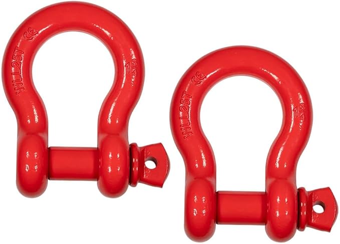 Mytee Products 2 Pack 1-3/4" Anchor Shackle Forged Carbon Steel w/Alloy Screw Pin WLL # 25 Tons (3,00,000 lbs)|Double Rust Protection Heavy Duty D Ring Shackle for Towing, Rigging & Vehicle Recovery