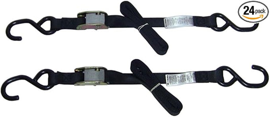 Ancra 40888-26-12 Black Original Premium Cam Buckle Tie Down, 24 Pack