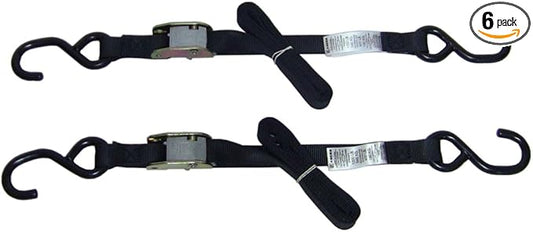 Ancra 40888-26-03 Black Original Premium Cam Buckle Tie Down, 6 Pack