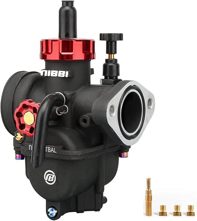 NIBBI Motorcycle Carburetor PE26FL Own Flange 150CC-200CC Carburetor With Carburetor Jets Fit YAMAHA KAWASAKI SUZUKI Apollo Dirt Bike Mini Bike SSR TTR KYMCO SYM TAOTAO Scooter Moped Horizontal Engine