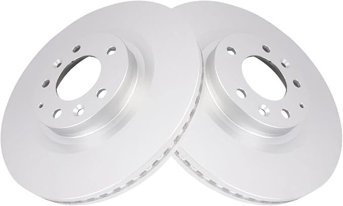 TRQ Front Brake Rotor Set G Coated Vented Compatible with 2007-2015 Mazda CX-9