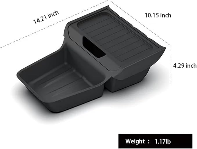 Center Console Organizer Compatible for Tesla 2025 Model Y Standard, Car Storage Organizer for Under Center Console, Car Accessories, Black Console Tray