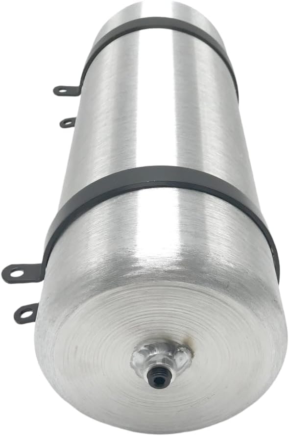 JSD 1.85 Gallons 6" x 18" Universal Vertical Aluminum Gas Tank 1/4" NPT Outlet