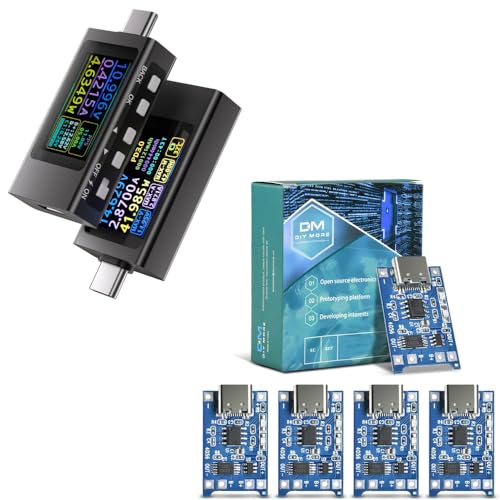 diymore 5pcs TP4056 Type-C USB 5V 1A Battery Charger Module Charging Board with Dual Protection Functions