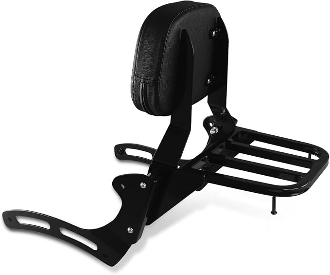 Sissy Bar & Luggage Rack for Kawasaki Vulcan 900 Black | VN900 Classic Custom 1996-2023 Motorcycle Passenger Backrest