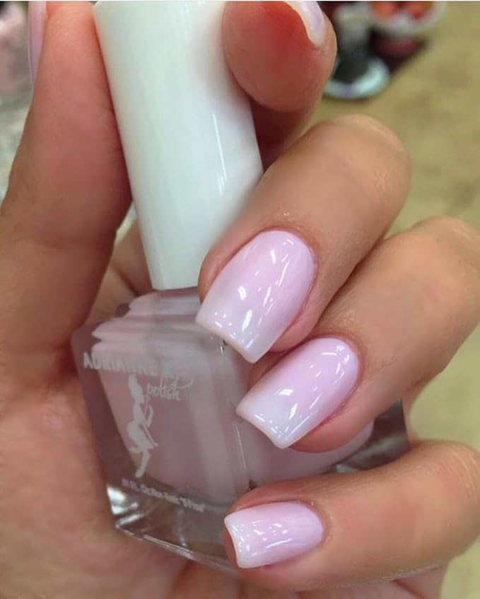 ADRIANNE K Sheer Nail Polish and Topcoat Trio Gift Set. Fast Drying and Easy to Use. Nontoxic. Milky White, Pearly Pink and Clear Shiny Protectant Top Coat