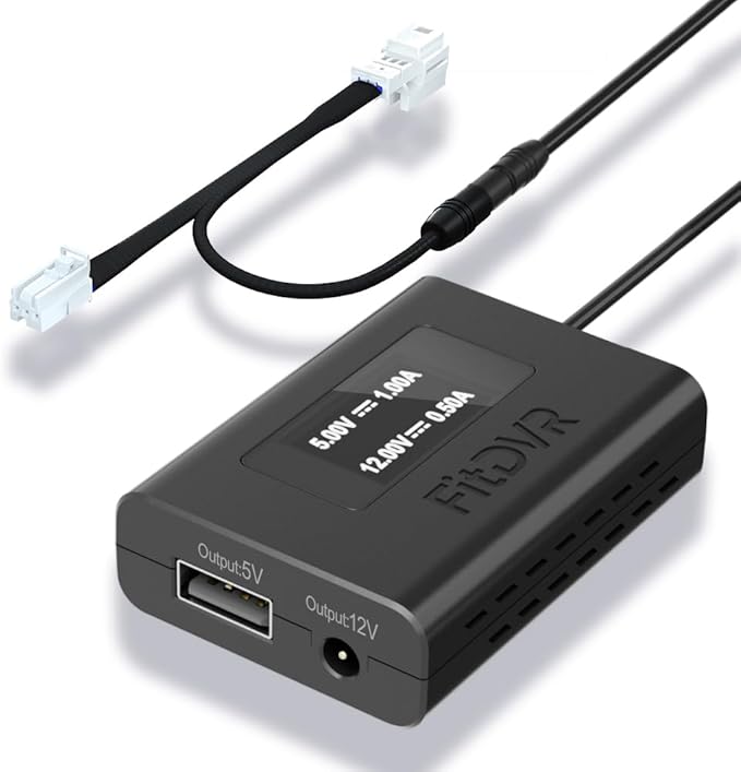 Dash Camera Power Adapter (3-Pin) for Mercedes Benz, LED Display USB Power Source, Easy to Install, 5V 12V Output, for Dash Cam, Radar, D3-022