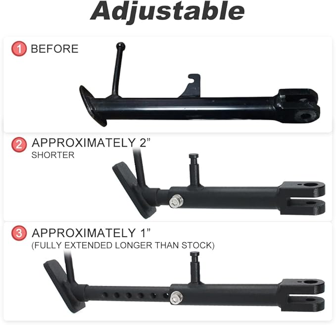 Xitomer 3 inches Adjustable Kickstand Sidestand Fit for CB500F CB500FA CBR500R CBR500RA CB500X CB500XA 2013-2021 Motorcycle Adjustable Side Stand