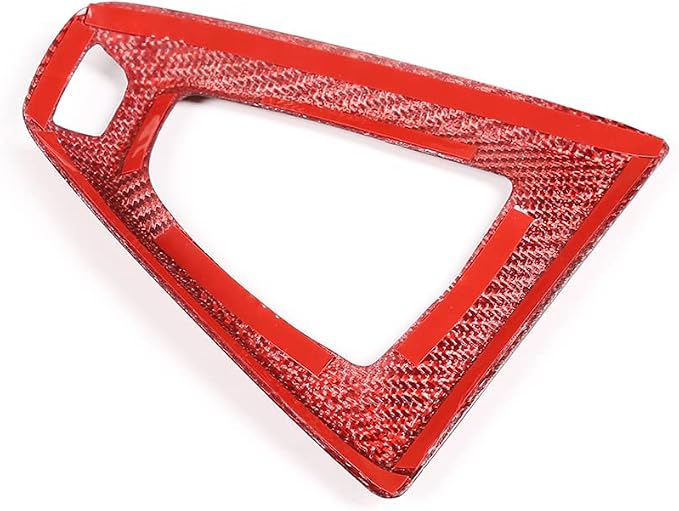 Fit for BMW F80 F82 M3 M4 2014 to 2019 Center Console Gearbox Decorative Panel Frame, Real Carbon Fiber Interior Accessories Gear Lever Panel Base Cover (LHD - Red Carbon)