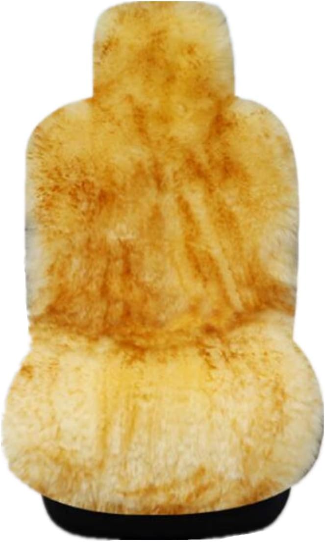 Winter Warm Authentic Australia Sheepskin Car Seat Cover Luxury Long Wool Front Seat Cover Fits Most Car, Truck, SUV, or Van (Brown Tips)