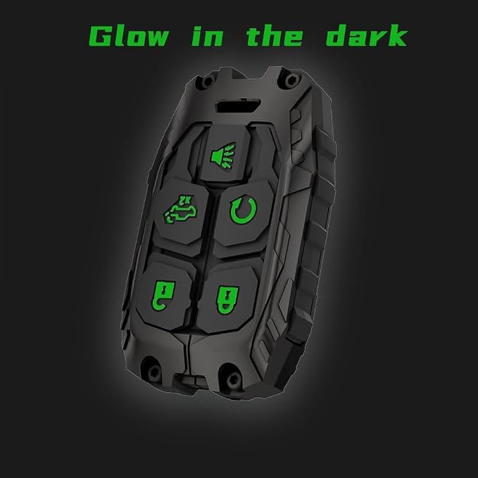 Heavy Key Fob Cover Case Protector for GMC, Keychain, Accessories for 2023 2022 2021 2020 2019 GMC Sierra, Chevy Silverado 1500 2500HD 3500HD (Type-B 5 Buttons)