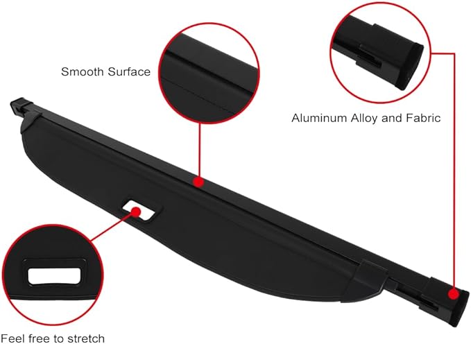 SCITOO Cargo Cover Shade 2020-2024 for Hyundai Palisade Accessories Retractable Trunk Shielding Shade Cargo Anti-Peeping Luggage Tonneau Cover Privacy Screen