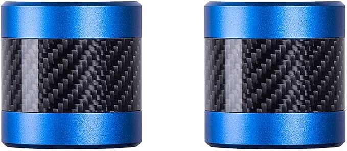 Advanblack ProTek Machined 1.25" Crash Bar Sliders Decorative Wheel Rotatable End For Front Engine Guard Harley Saddlebag Guards (Blue CNC w/Carbon Inlay)