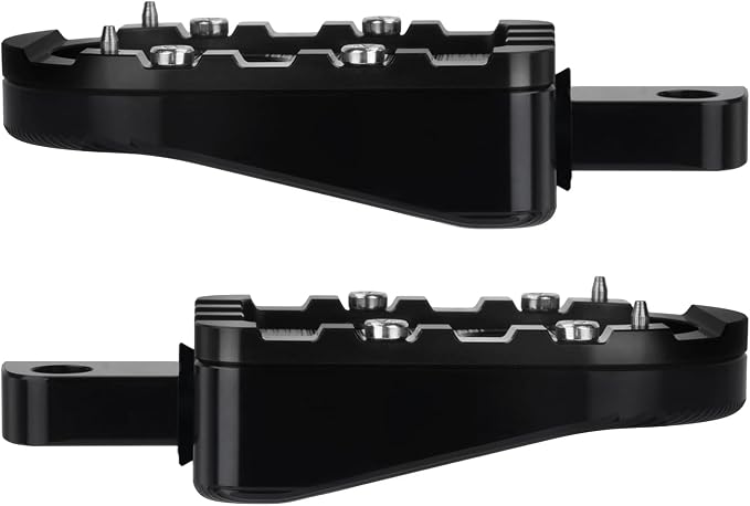 Motorcycle Foot Pegs Male Mount Footrests Offroad Floorboards Fit for Harley Touring Electra Glide Road Glide Road King Dyna Sportster (Black Edge)