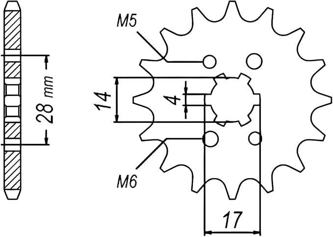 428 Motorcycle Drive Sprocket and Chain Kit compatible with Honda CRF125 F 2014-2025